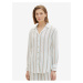 Brown and White Ladies Striped Linen Shirt Tom Tailor - Ladies