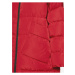 Červená dámska prešívaná predĺžená zimná bunda s kapucou Geox Hoara