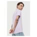 Polo tričko Abercrombie & Fitch pánske, fialová farba, melanžové