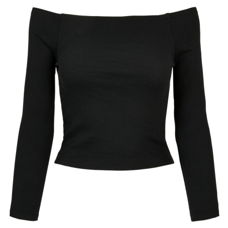 Women's shoulderless long sleeve black