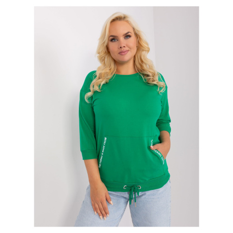 Plus size green cotton blouse