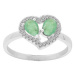 Brilio Silver Pôvabný strieborný prsteň so smaragdmi R-FS-5648E 54 mm