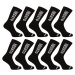 Sada desiatich párov pánskych ponožiek v čiernej farbe Nedeto