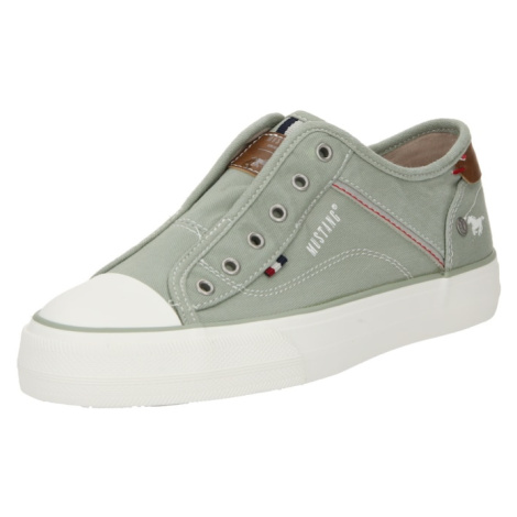 MUSTANG Slip-on obuv  hnedá / pastelovo zelená / červená / biela