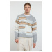 Trendyol Grey Unisex Crew Neck Landscape Knitted Sweater