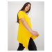 Yellow monochrome blouse of larger size with short sleeves