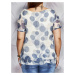 Beige mist blouse with colorful PLUS SIZE patterns