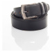 Men's leather belt with a black buckle