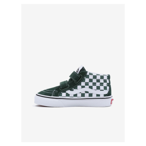 Green and white children's checkered sneakers with suede details VANS S - Boys