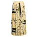 SUKŇA GANT LINE DRAWING PLEATED SKIRT DUSTY LIGHT YELLOW