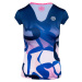 Women's T-shirt BIDI BADU Bella 2.0 Tech V-Neck Tee Dark Blue/Rose