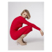 Simple Úpletové šaty SUD507-02 Červená Slim Fit