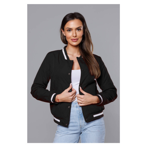 Čierna dámska bunda typu bomber (16M9070-392) J.STYLE