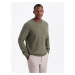 Ombre Men's RELAXED FIT knit sweater in diamond weave - olive