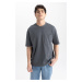 DEFACTO Oversize Fit Crew Neck Short Sleeve 100% Cotton Heavy Fabric T-Shirt