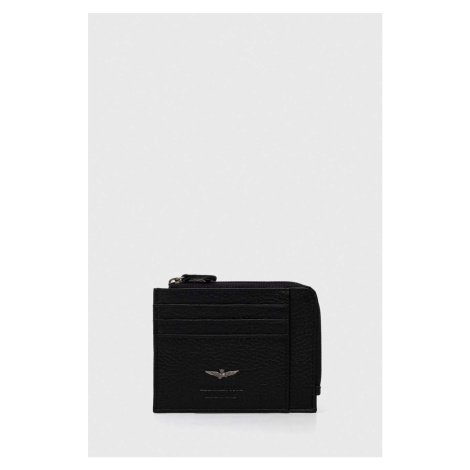 Kožená peňaženka Aeronautica Militare pánsky, čierna farba, AM187