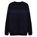 Trendyol Navy Blue Slim Crew Neck Striped Knitwear Sweater