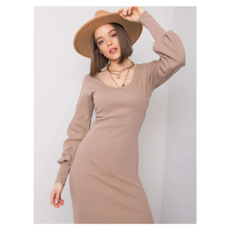 Dress-RV-SK-6269.44P-khaki Rue Paris