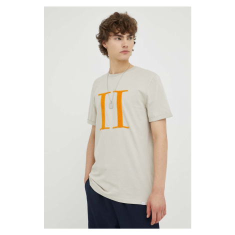 Bavlnené tričko Les Deux béžová farba, melanžové