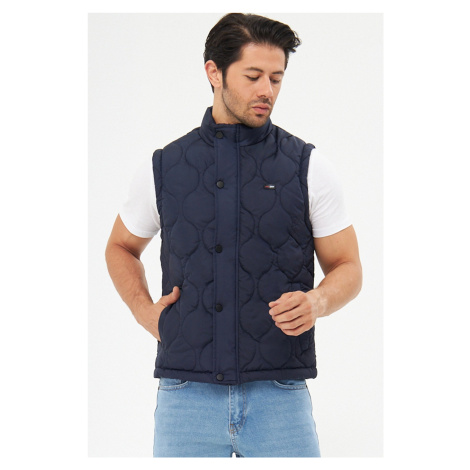 D1fference Men's Waterproof And Windproof Onion Pattern Quilted Navy Blue Vest