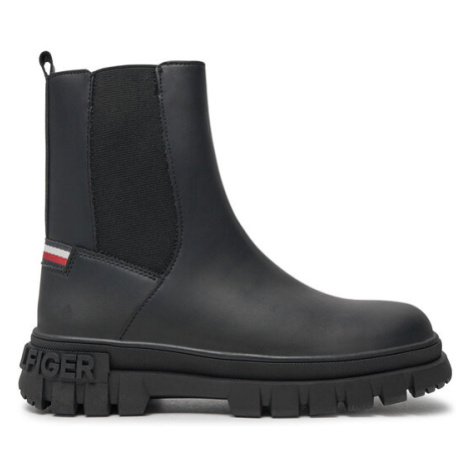 Tommy Hilfiger Členková obuv Chelsea Boot T3A5-33599-1351 Čierna