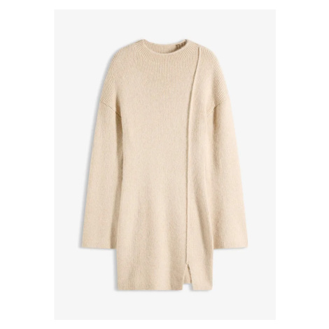 Pletené šaty, krátke, s vlneným podielom bonprix