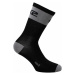 SIX2 Cyklistické ponožky klasické - SHORT LOGO - čierna/šedá