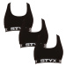 3PACK women's bra Styx sport black