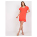 Coral minidress with ruffles