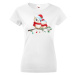Vianočné dámské tričko s potlačou vianočných sovičiek