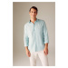 DEFACTO Modern Fit Italian Neck linen Long Sleeve Shirt