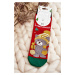 Women's Christmas socks with teddy bear, red