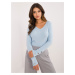 Light blue classic sweater with neckline