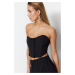 Trendyol Black Crop Lined Woven Bustier