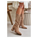 Openwork Ankle Boots With Pointed Toe Eco Suede Dark Beige Nevithra