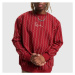 Karl Kani Sweatshirt Small Signature Ziczac Pinstripe Crew dark red/off white