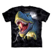 Detské batikované tričko The Mountain Dinosaurus - čierne