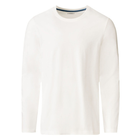 LIVERGY Pánske tričko s dlhým rukávom (biela)