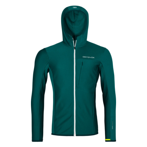 Ortovox mikina Fleece Light Grid Hooded Jkt M pacific green