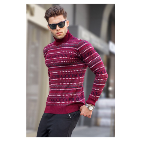 Madmext červený rolákový pletený sveter 5170