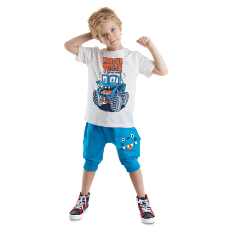 Denokids Monster Truck Boy Summer T-shirt Capri Shorts Set