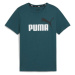 Puma ESS + 2 COL LOGO TEE Chlapčenské tričko, tmavo zelená, veľkosť