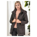 Z6703 DEWBERRY WOMEN'S COAT-BLACK-2