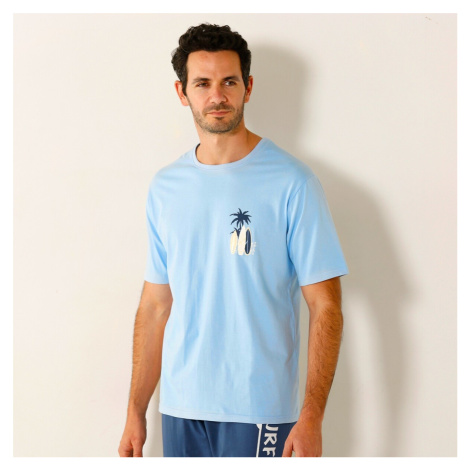 Blancheporte Pyžamové tričko s krátkymi rukávmi, motív "surf" nebeská modrá
