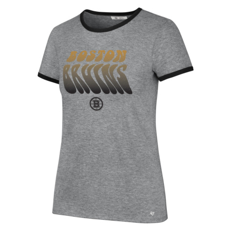 Boston Bruins dámske tričko Letter Ringer grey 47 Brand