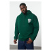 Trendyol Emerald Green Plus Size Oversize/Wide Cut Fleece Inside/Warm Sweatshirt