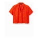 Desigual Košeľa Preston 23SWCW09 Oranžová Regular Fit