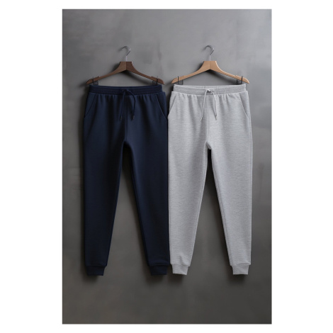 Trendyol Navy Blue Regular/Normal Cut Elastic Leg 2-Pack Sweatpants