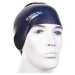 Speedo plain moulded silicone junior cap tmavo modrá