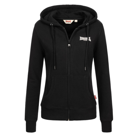 LONSDALE Tepláková bunda 'CALDER VALE'  čierna / biela